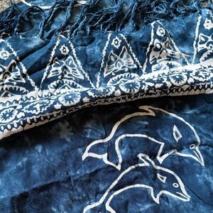 Blue and White Dolphin Sarong